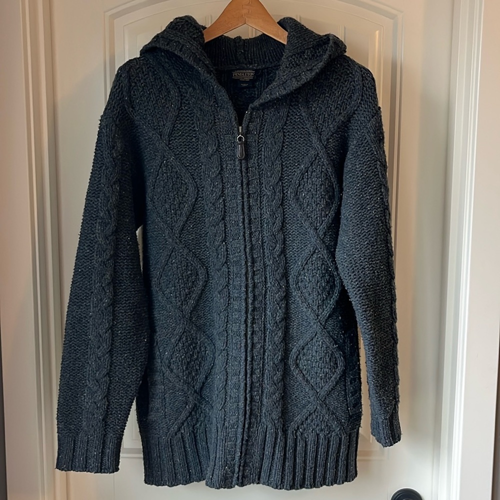 Pendleton Aran Cable Sweater Jacket - image 1